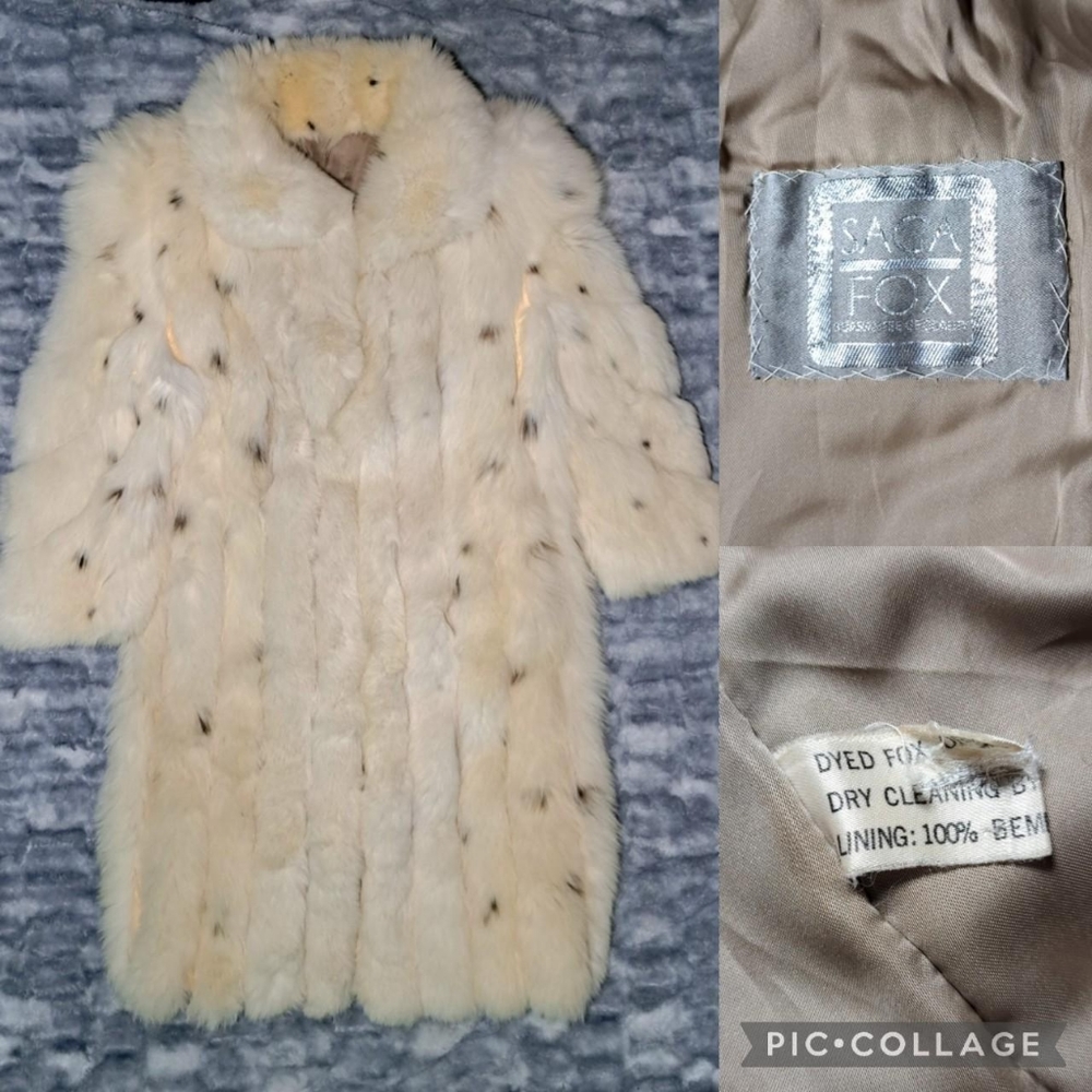 Real Vintage Spotted Fox Fur Saga Fox Coat